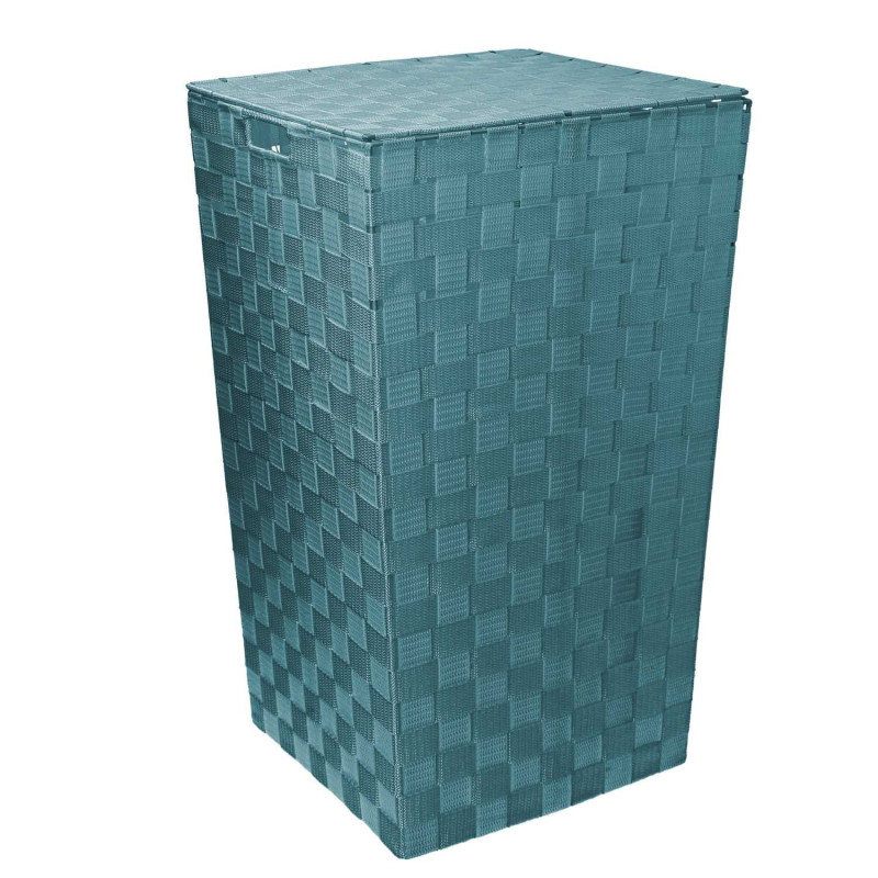 Cestone poliestere verde acqua quadro 33x33x53 cm contenitore