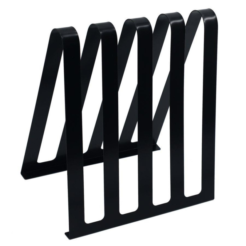 Portariviste metallo nero 4 posti 31x22x36 cm - Design moderno e praticità