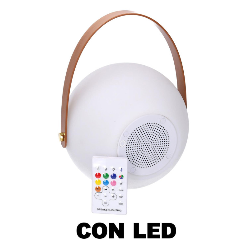 Lampada LED plastica ricaricabile musica multicolor tondo 20x20 cm