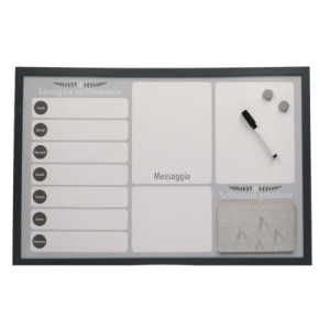 Lavagna magnetica agenda con sughero 60x40x1,5 cm multifunzione