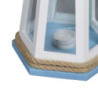 Lanterna mare legno bianco azzurro faro 21,5x21,5x41,5 cm