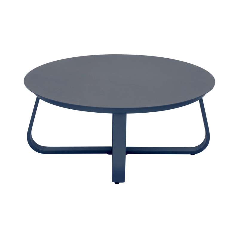 Salotto Monaco Alluminio Blu Cuscini Alti Bianchi Moia