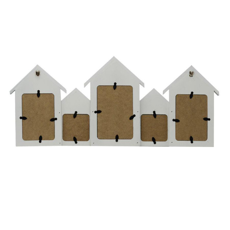 Portafoto Mare legno cabine multiplo 5 posti 60x35x26 cm - Cornice marittima
