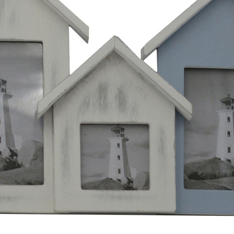 Portafoto Mare legno cabine multiplo 5 posti 60x35x26 cm - Cornice marittima