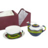 Teiera con tazza decoro bambù multicolore elegante e pratica