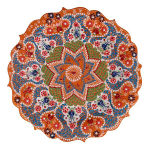 Piatto decorativo ceramica arancione Ø30 cm design moderno