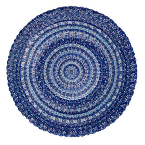 Centrotavola ceramica blu tondo Ø40x4 cm decorazione elegante