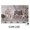 Appendino mare legno 8 posti con LED 60x40x18 cm luminoso