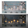 Appendino mare legno 8 posti con LED barattoli 60x30x18 cm