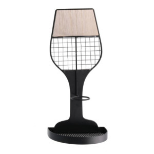 Portabottiglie Metallo 1 Posto Nero 17x11x36 cm – Design compatto vino