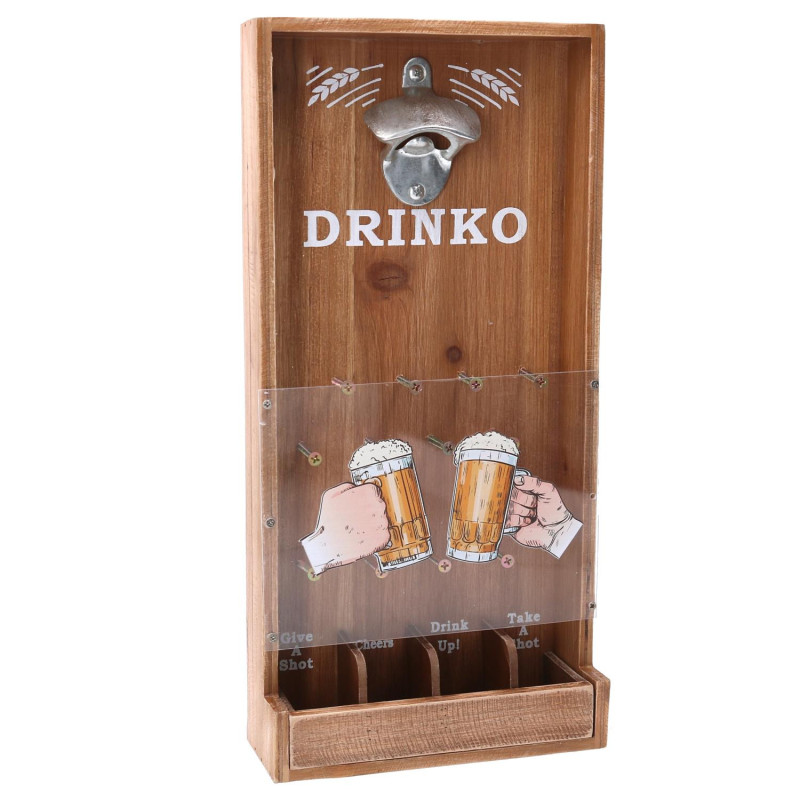Apribottiglie Legno Naturale Rettangolare 19x39,5x7,5 cm – Praticità casa