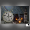 Orologio quadro LED Mare legno con faro 60x40x2,2 cm decorativo