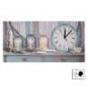 Orologio quadro LED Mare legno con candele 60x30x2,2 cm decorativo