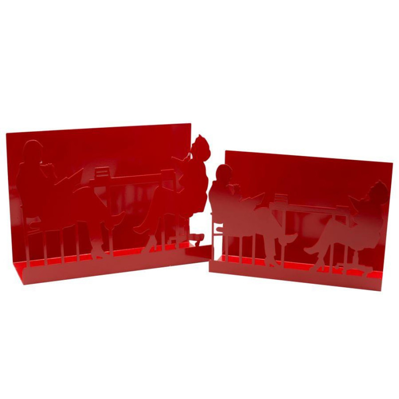 Portariviste metallo sagome 1/2 rosso 35x12x24 cm design
