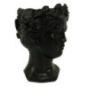 Portavaso resina busto nero 14x16x21 cm design moderno