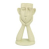 Portavaso resina viso bianco 14x8x25,5 cm design moderno