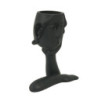 Portavaso resina viso nero 16x8x20 cm design moderno