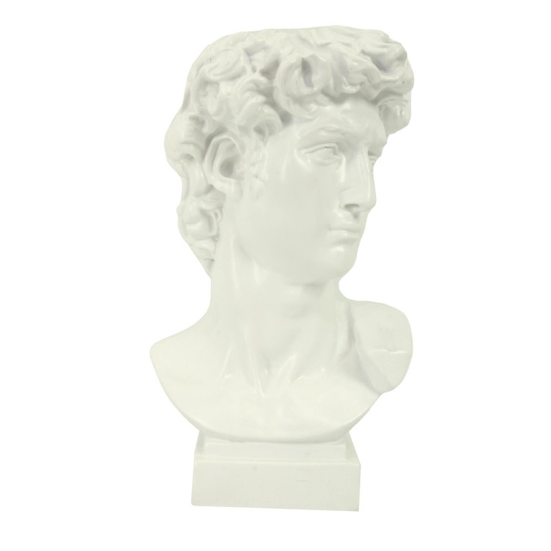 Portavaso resina busto bianco 17,3x17x27,5 cm design moderno