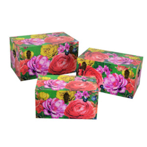 Baule ecopelle multicolor rettangolare 64,5x40x35 cm casa