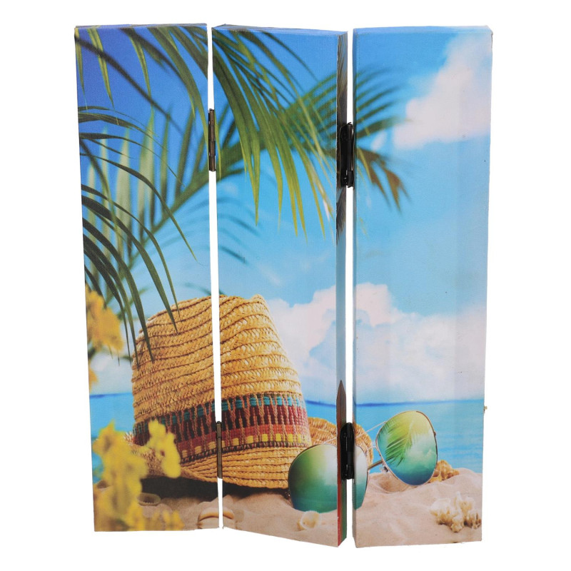Paravento stampa 3 ante mare palme 120,6x2,5x180 cm design