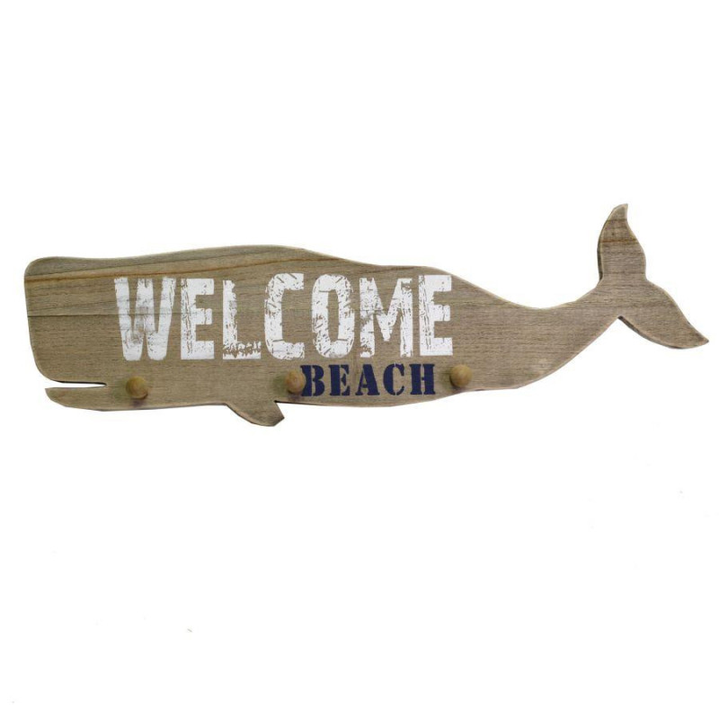 Appendino mare legno balena 3 posti design marinaro originale