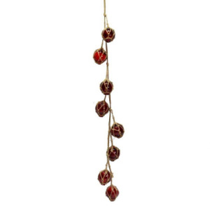 Corda mare con pallina vetro 8 pezzi rosso Ø5 cm decorazione