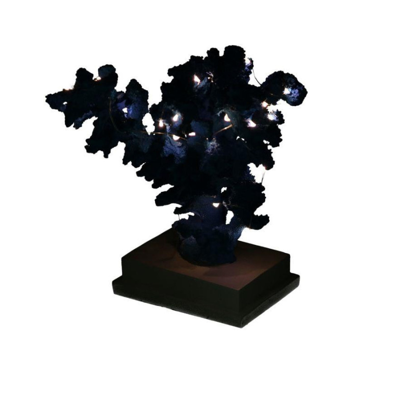 Corallo resina azzurro con LED 20x17x24,5 cm decorazione luminosa