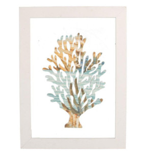 Quadro legno Mare Vetro Corallo 30x40 cm arredo marino