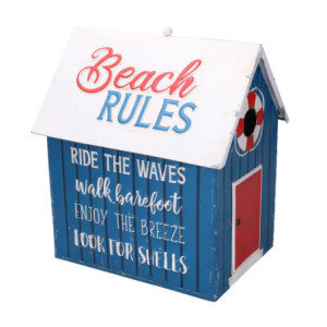 Casetta metallo mare blu rettangolare 24,5x18,5x28,5 cm casa
