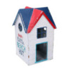Lanterna metallo mare casetta bianco blu 19x19x29 cm design