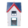 Lanterna metallo mare casetta bianco blu 19x19x29 cm design