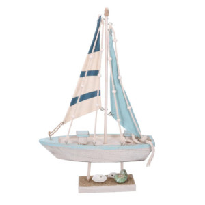 Zoom Barca legno mare azzurro cm 20x6,3h32