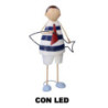 Bambino metallo mare pesce con led 38,7x15,8x64,1 cm decorazione