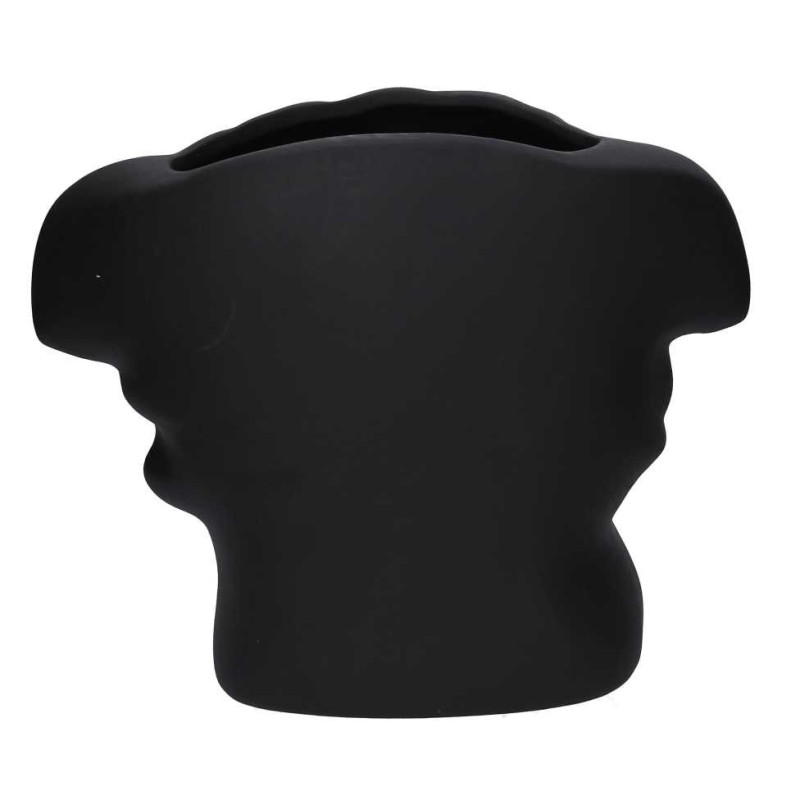 Portavaso ceramica busto nero 27x13,5x23 cm design moderno