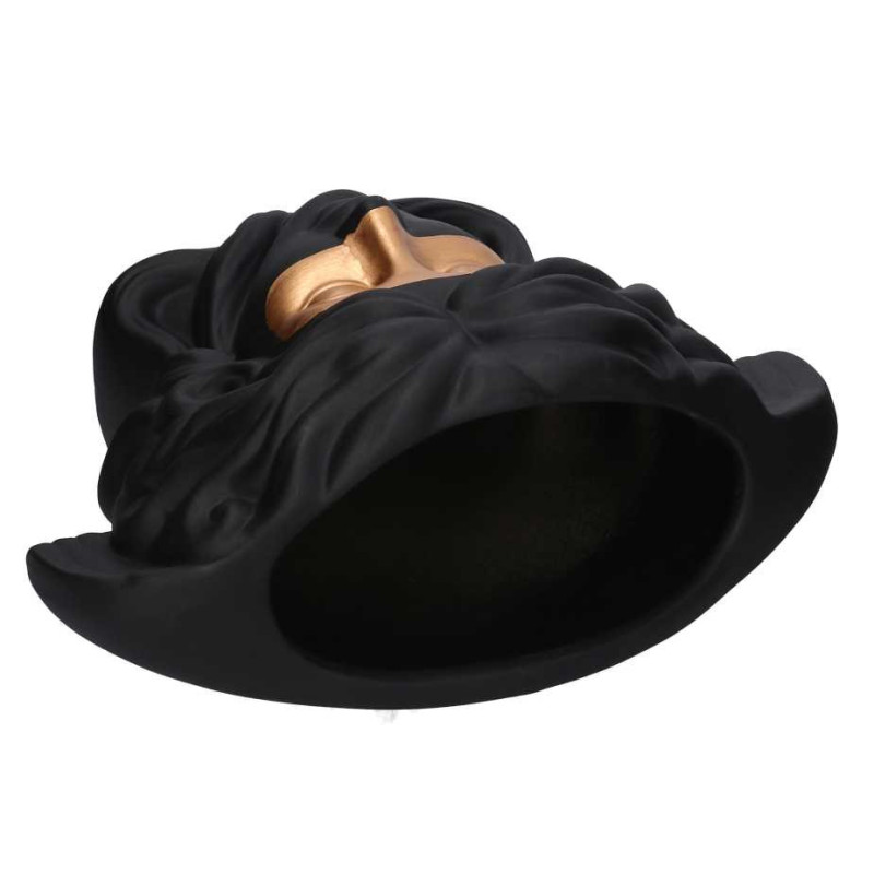 Portavaso ceramica busto nero 27x13,5x23 cm design moderno