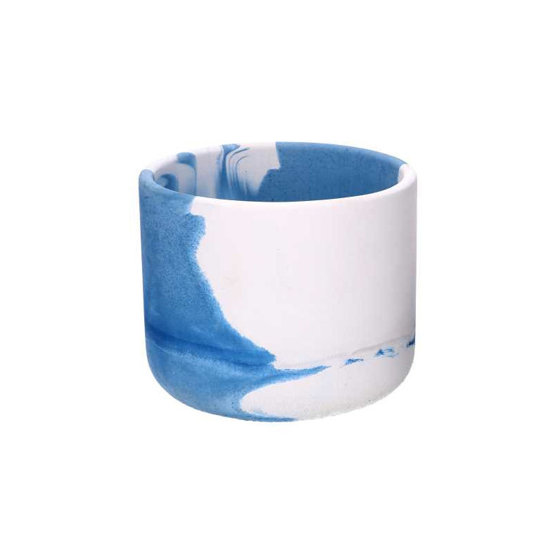 Vaso cemento bianco azzurro Tomasucci moderno per giardino