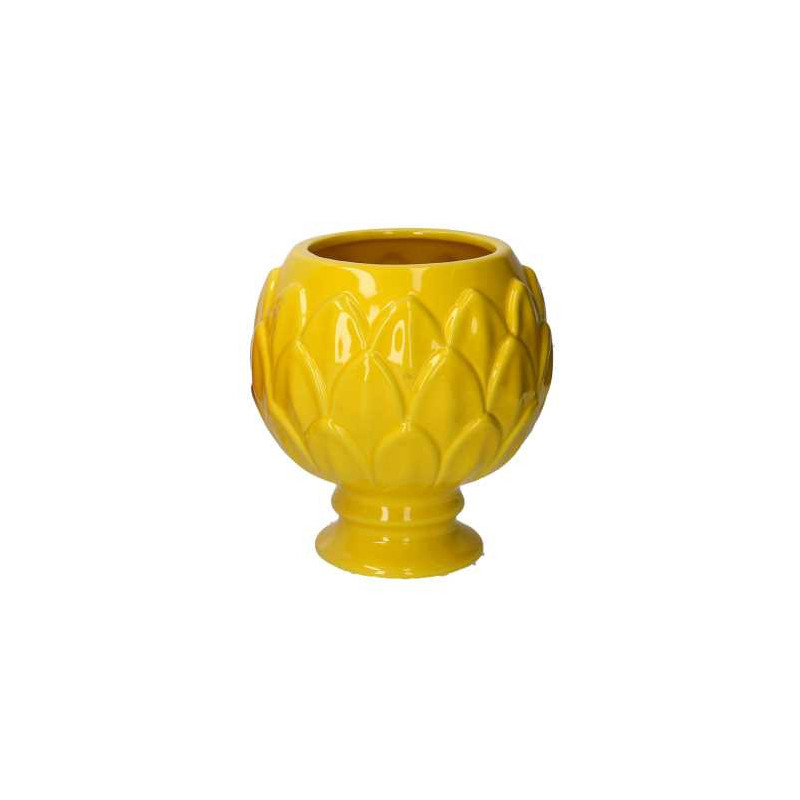 Vaso calice ceramica giallo Tomasucci elegante per giardino