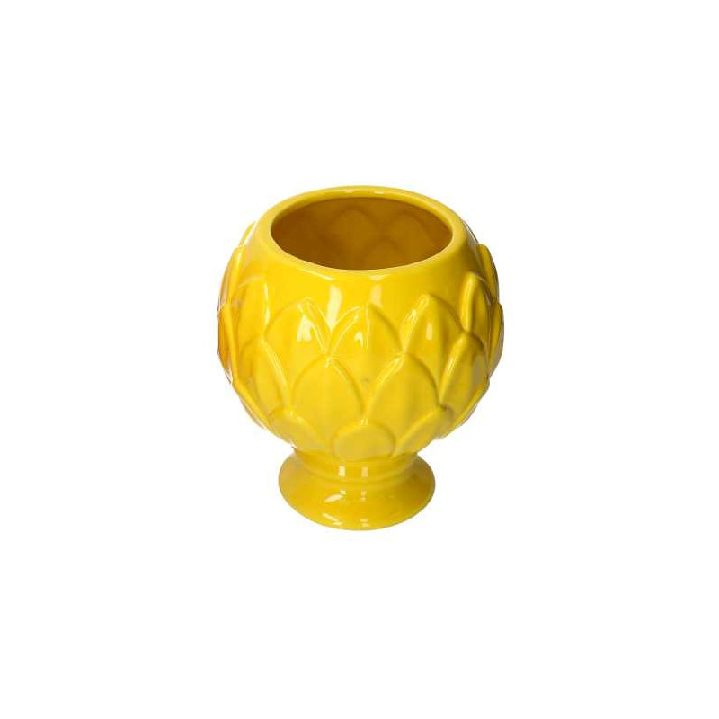 Vaso calice ceramica giallo Tomasucci elegante per giardino