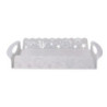 Vassoio metallo mare bianco rettangolare 41x20x6 cm elegante