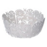 Cestina metallo cavalluccio bianco tondo Ø20x7 cm contenitore mare