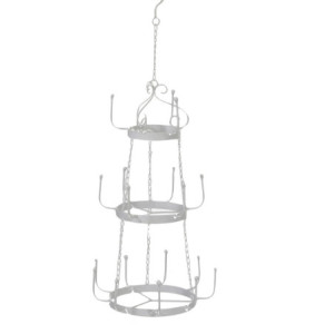 Portatazze Ferro Bianco 3 Piani da Appendere Ø30x74,5 cm – Ordine cucina