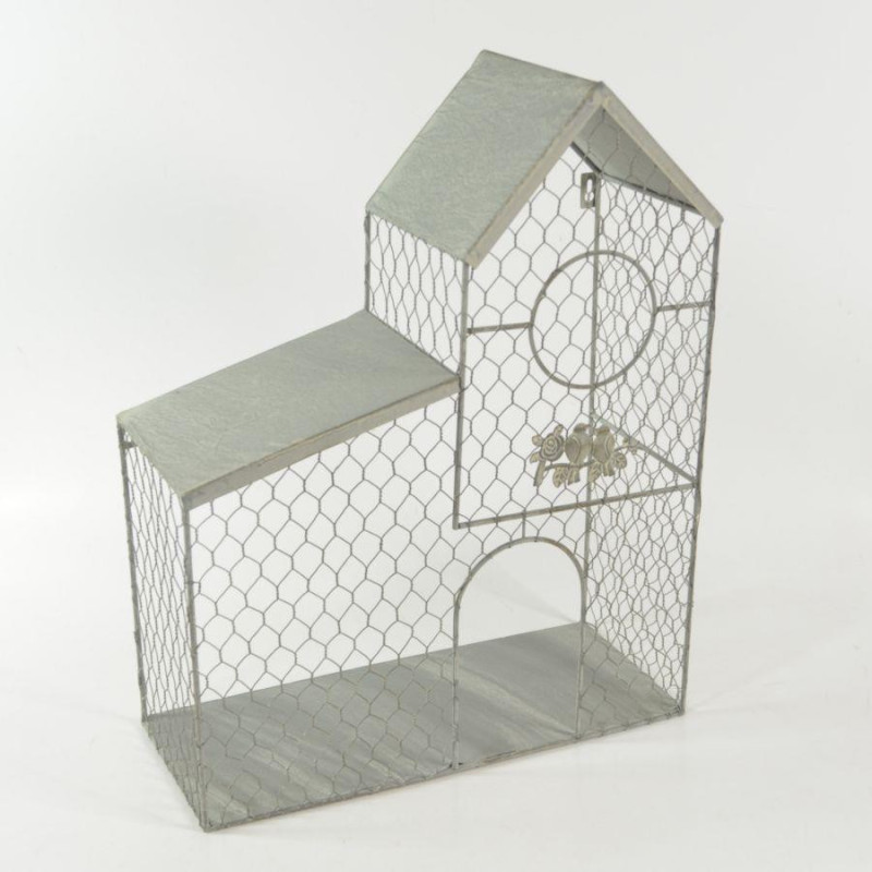 Gabbia casetta Gardening grigio 40x51x17 cm decorativa casa