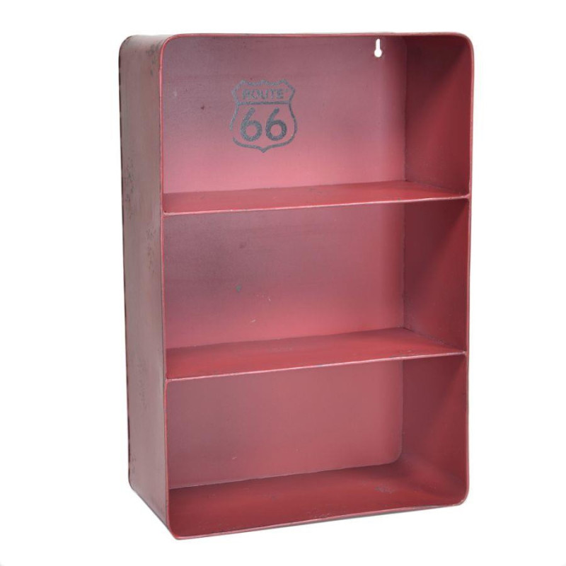 Mensola metallo Bristol rossa 3 piani 29,5x15x45cm moderna