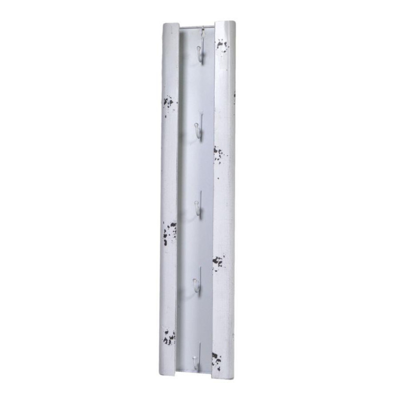 Portachiavi metallo Bristol bianco 5 posti 15x5x7 cm design