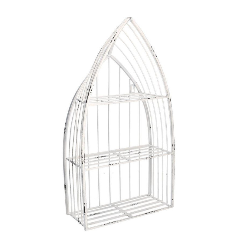 Mensola metallo bianco 3 piani 29x12x55 cm salvaspazio design