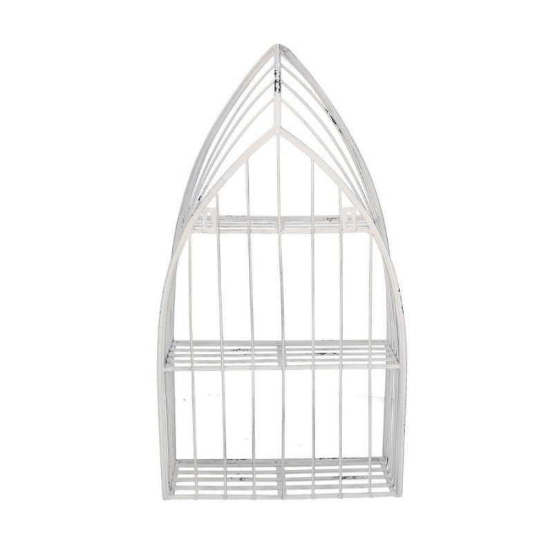 Mensola metallo bianco 3 piani 29x12x55 cm salvaspazio design