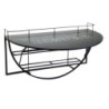 Tavolino metallo da muro con mensola nero 70x47x40 cm salvaspazio