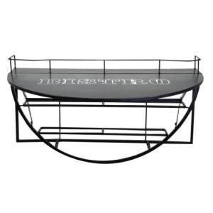 Zoom Tavolino metallo da muro con mensola nero cm 70x47h40