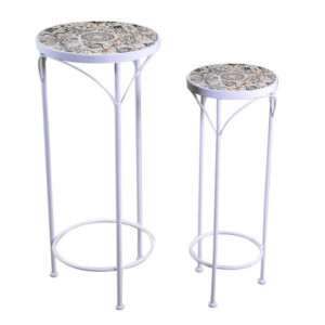Colonnina mosaico metallo Frigole tonda Ø30x70 cm arredo giardino