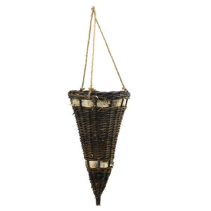Portavaso vimini noce sfoglia bianco cornucopia Ø27xH50-90 cm